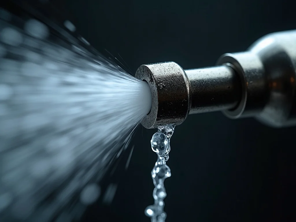 Close-up of a precision-engineered industrial spray nozzle